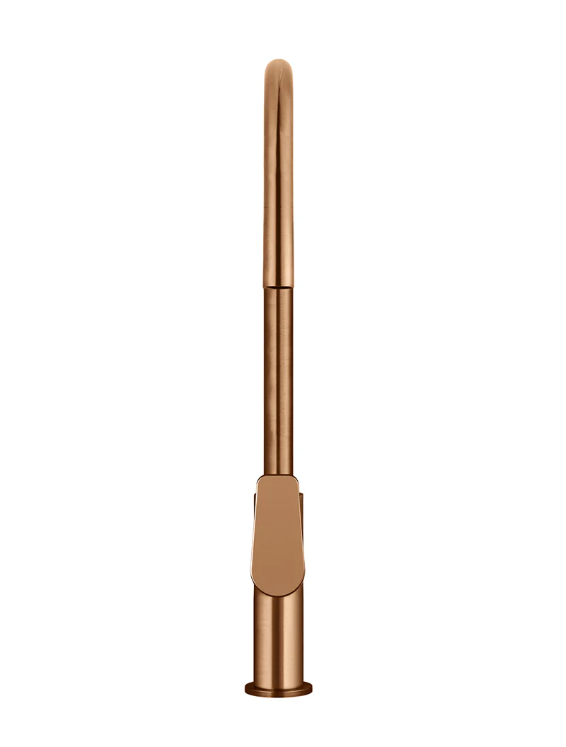 Round Paddle Piccola Pull Out Kitchen Mixer Tap - Lustre Bronze - Image 4