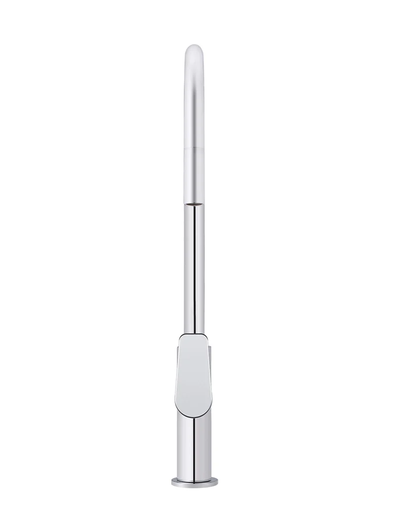 Round Paddle Piccola Pull Out Kitchen Mixer Tap - Polished Chrome - Image 3