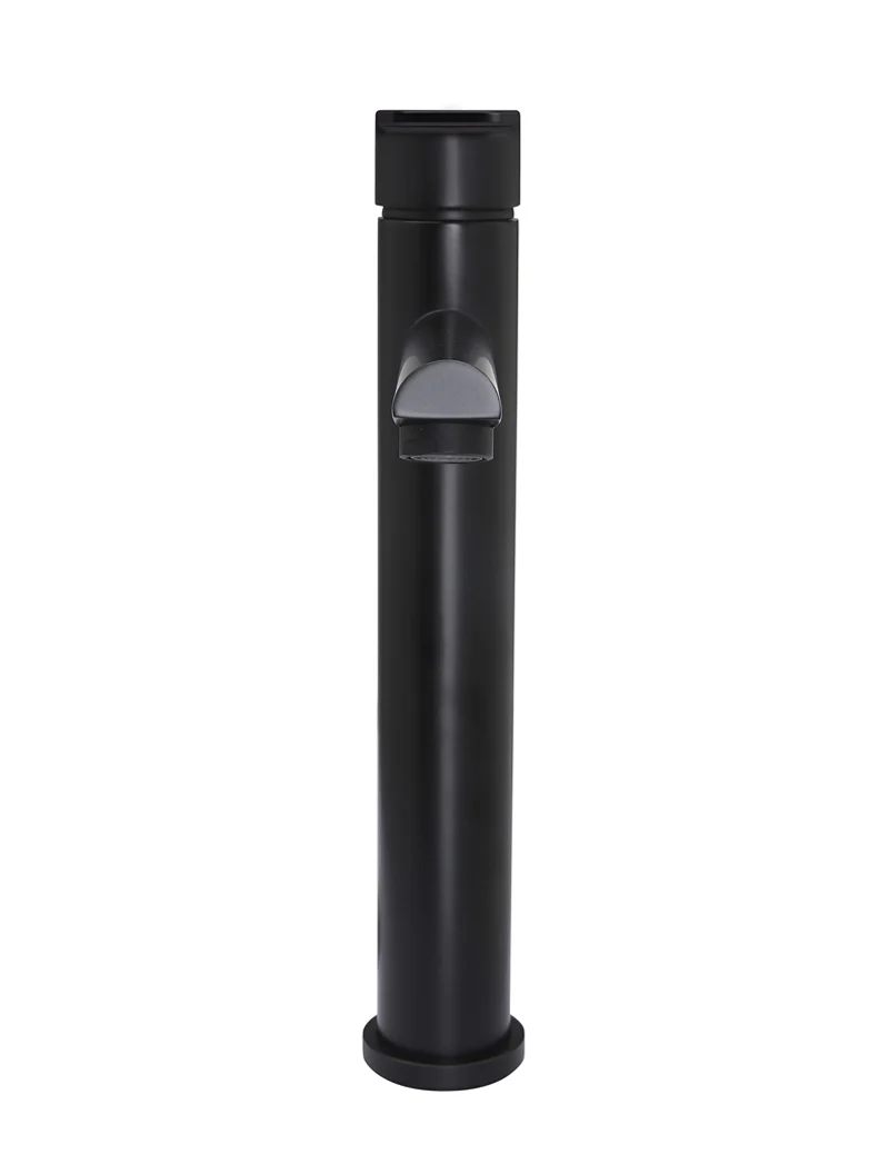 Round Paddle Tall Basin Mixer - Matte Black - Image 3