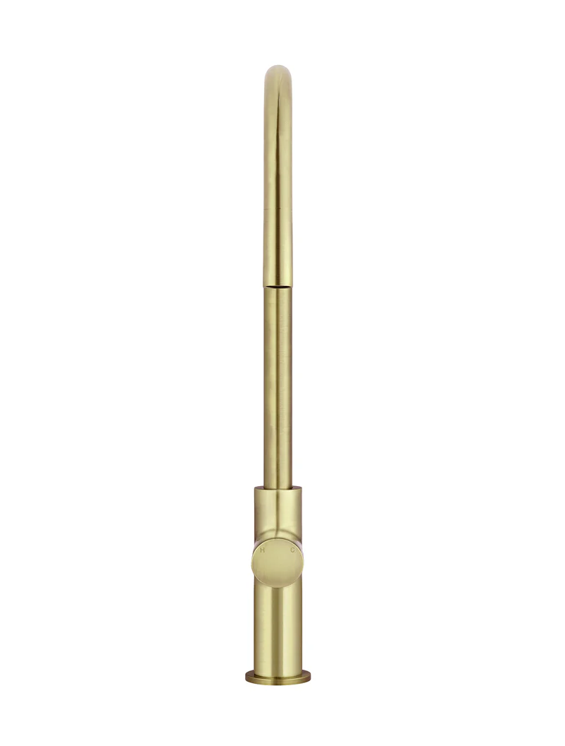 Round Pinless Piccola Pull Out Kitchen Mixer Tap - PVD Tiger Bronze - Image 3