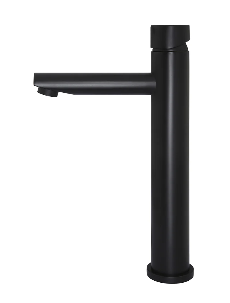 Round Pinless Tall Basin Mixer - Matte Black - Image 2