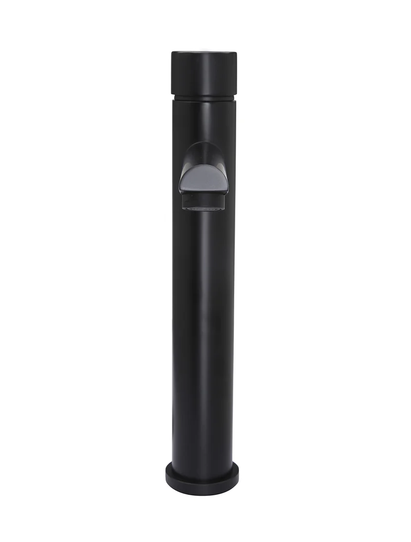 Round Pinless Tall Basin Mixer - Matte Black - Image 3