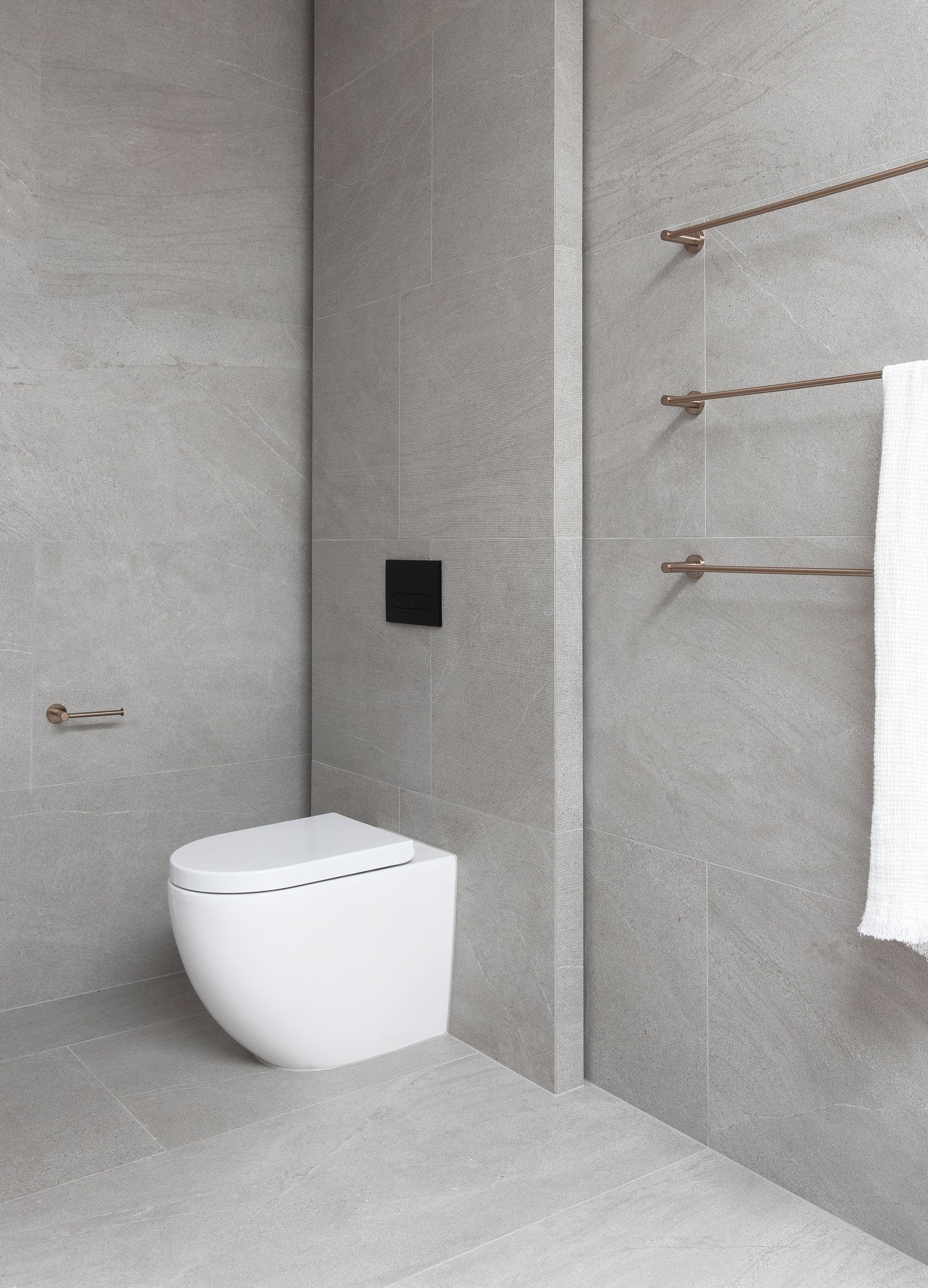 Round Single Towel Rail - Champagne - Image 5