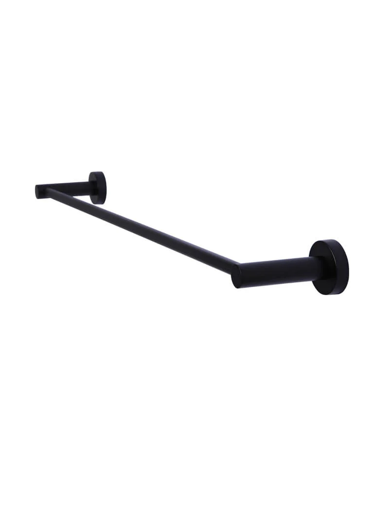 Round Single Towel Rail 600mm - Matte Black - Image 3