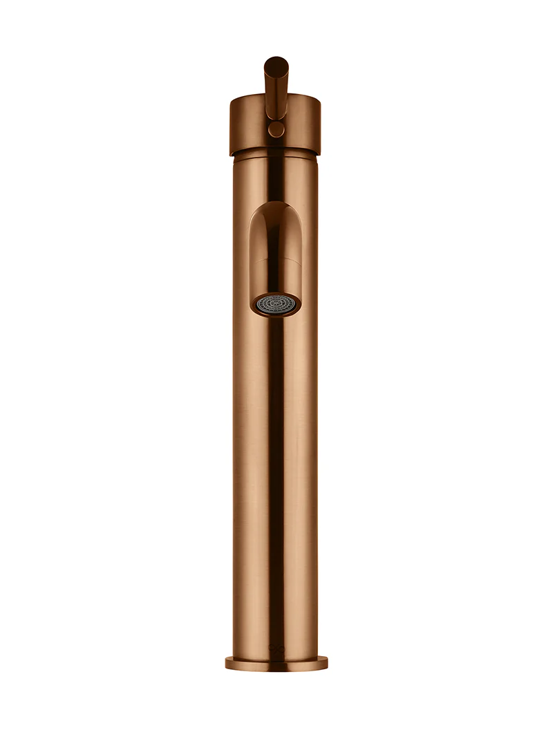 Round Tall Basin Mixer Curved - Lustre Bronze - Image 5