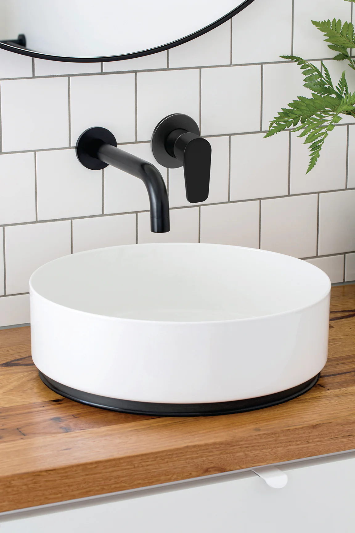 Round Wall Mixer Paddle Handle Trim Kit (In-wall Body Not Included) - Matte Black - Image 6