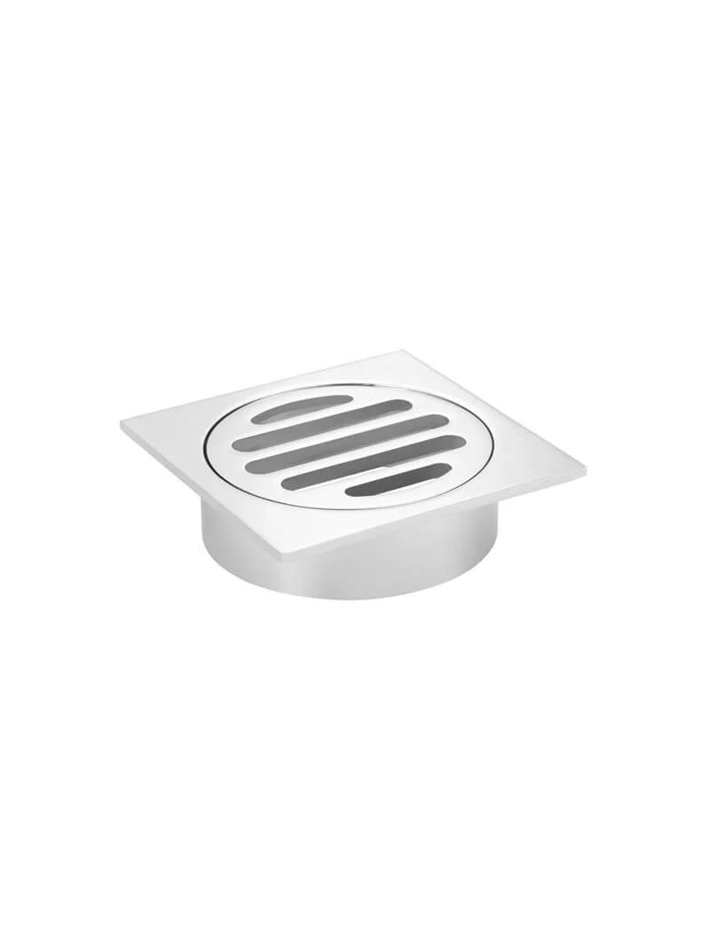 Square Floor Grate Shower Drain 80mm outlet - Polished Chrome - Image 3