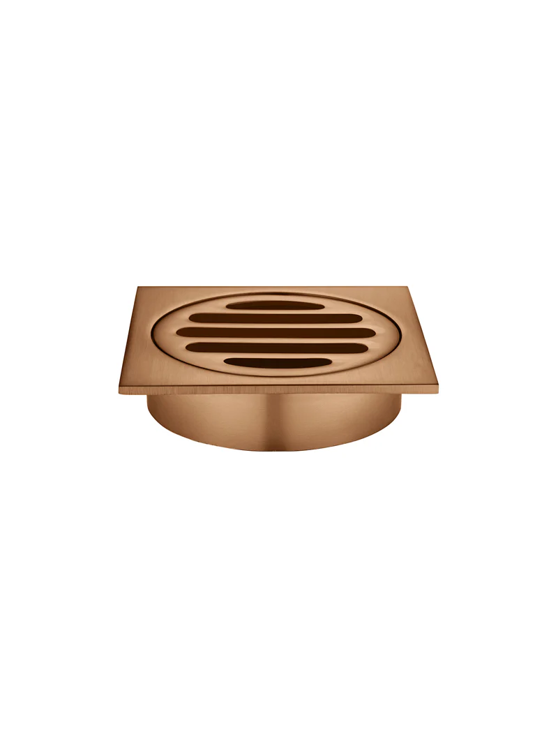 Square Floor Grate Shower Drain 80mm outlet - Lustre Bronze - Image 5