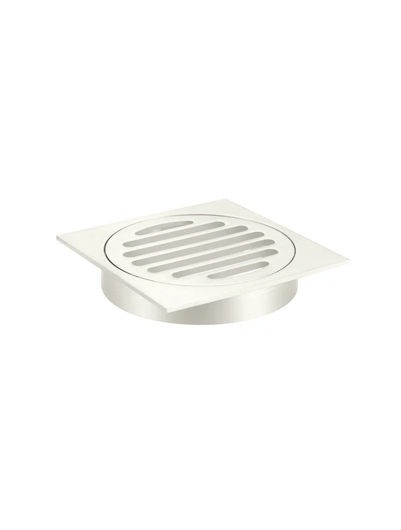 Square Floor Grate Shower Drain 100mm outlet - PVD Brushed Nickel - Image 4